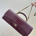 Chanel Lizard Embossed Calfskin & Gold-Tone Metal  AP5280 Wine Red