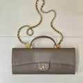 Chanel lizard silk Calfskin & Gold-Tone Metal  AP5280 Brown