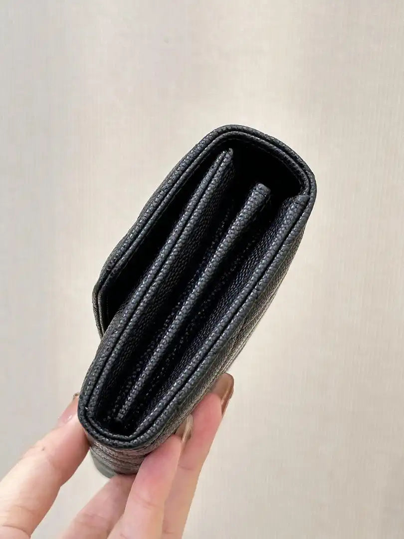 Chanel Long Flap Wallet Grained shiny calfskin AP3724 Black