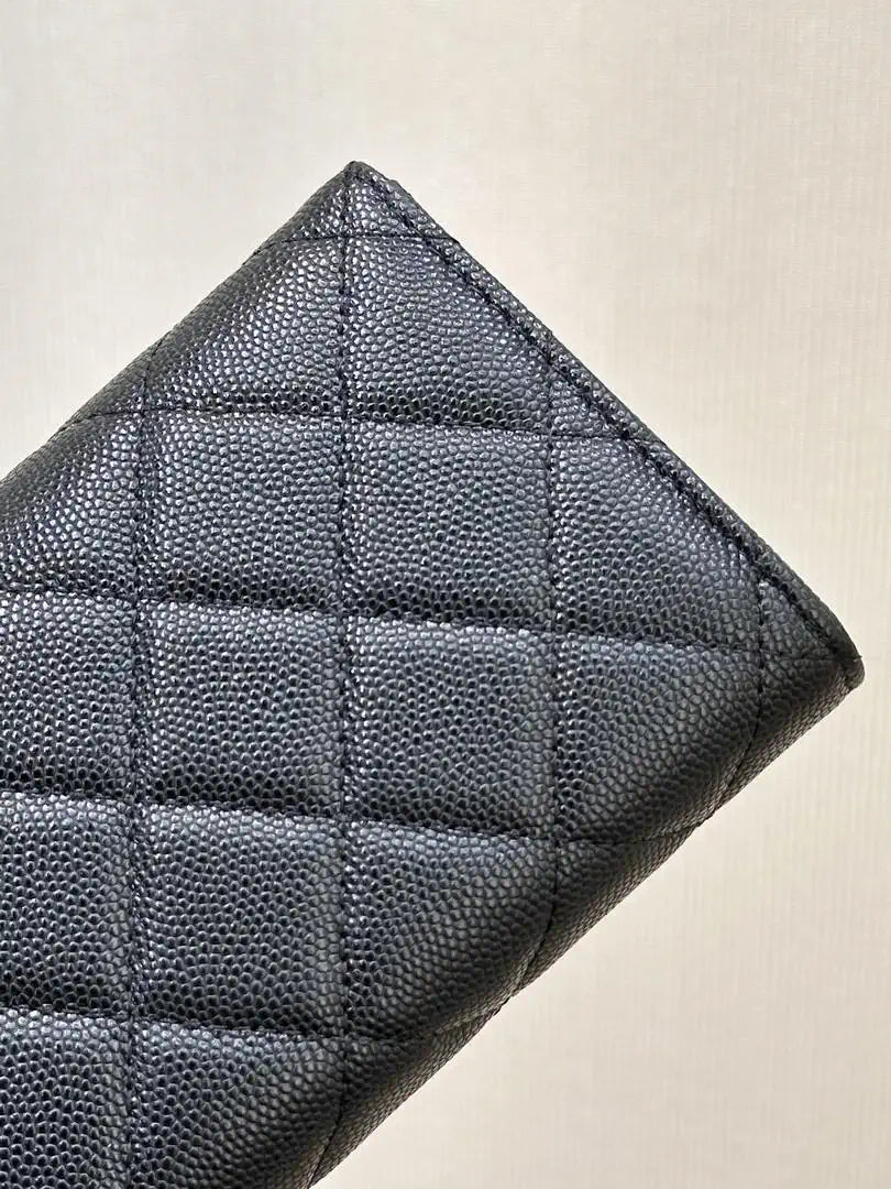 Chanel Long Flap Wallet Grained shiny calfskin AP3724 Black