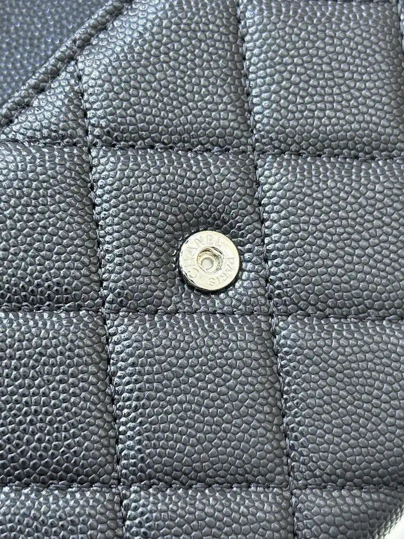 Chanel Long Flap Wallet Grained shiny calfskin AP3724 Black