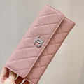 Chanel Long Flap Wallet Grained shiny calfskin AP3724 Pink