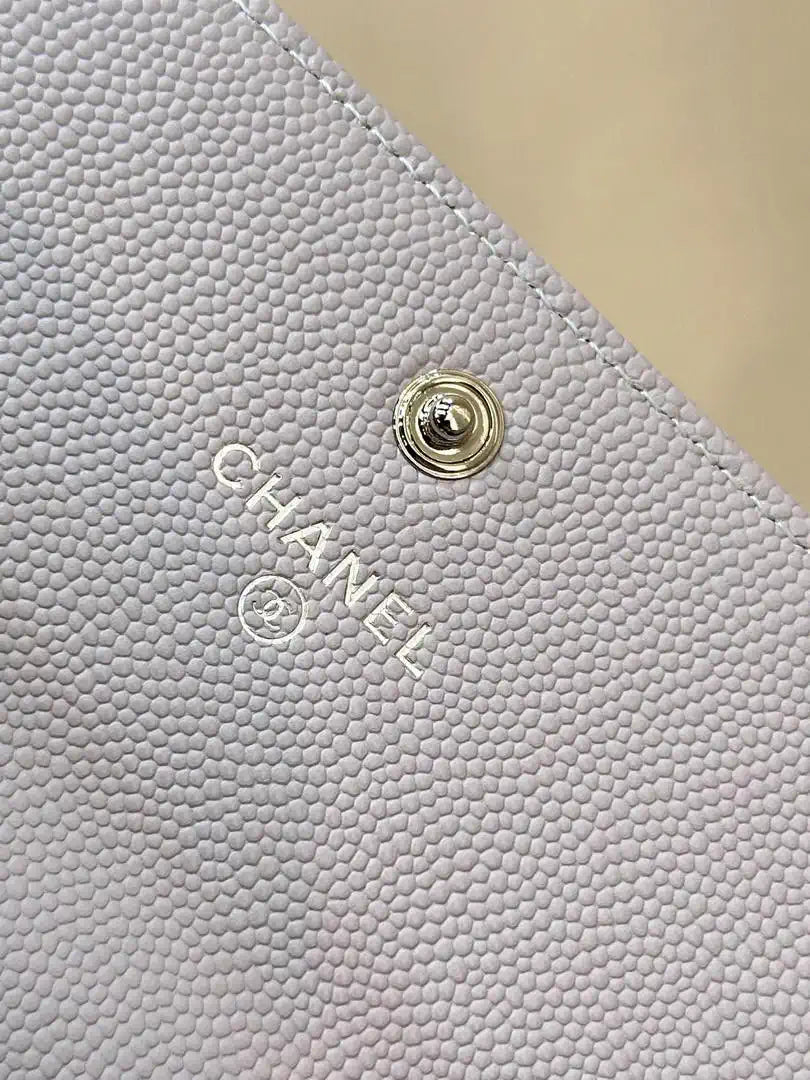 Chanel Long Flap Wallet Grained shiny calfskin AP3724 Light Purple