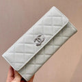 Chanel Long Flap Wallet Grained shiny calfskin AP3724 Ligth Blue