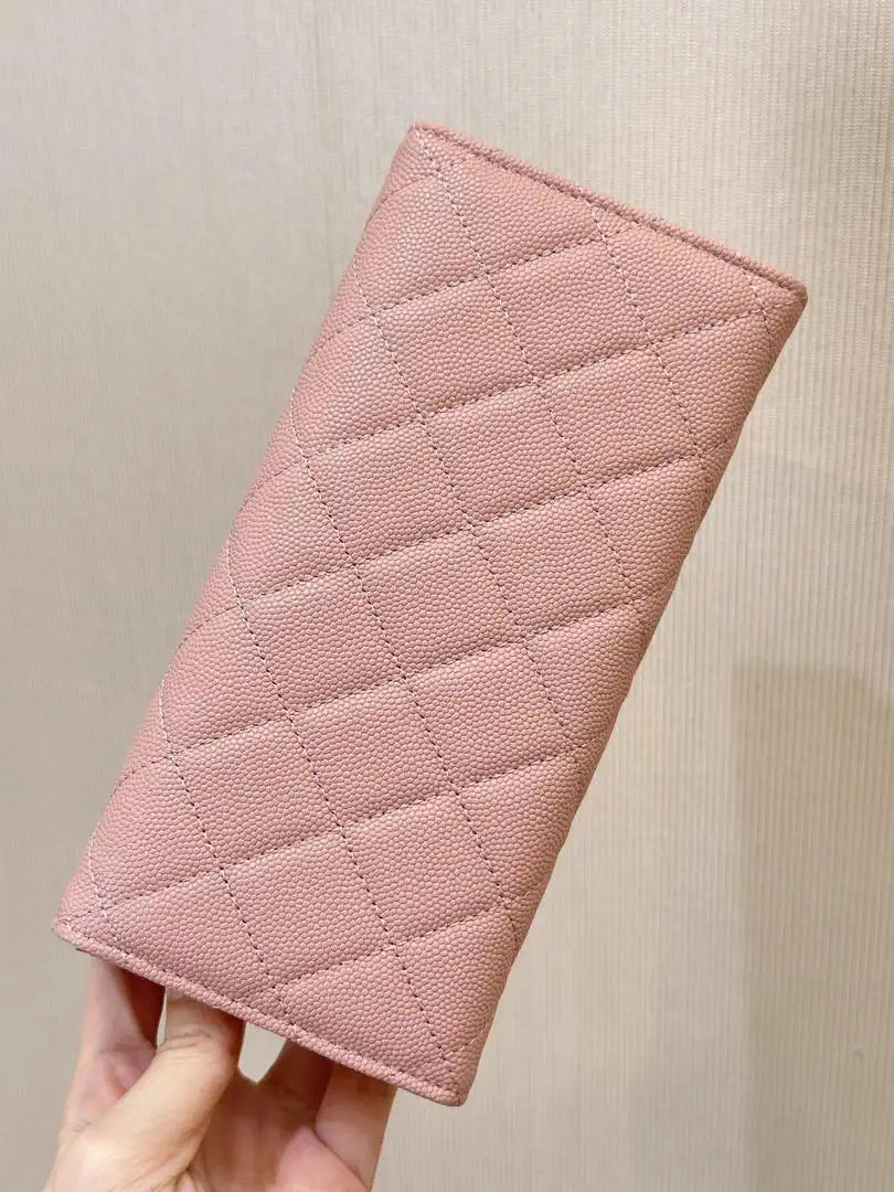 Chanel Long Flap Wallet Grained shiny calfskin AP3724 Pink