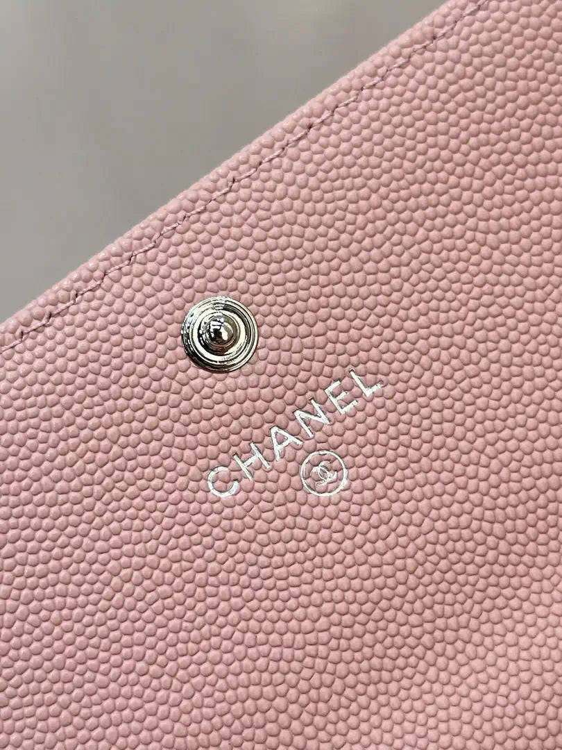 Chanel Long Flap Wallet Grained shiny calfskin AP3724 Pink