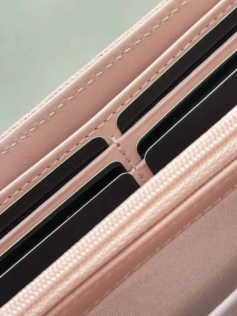 Chanel Long Flap Wallet Grained shiny calfskin AP3724 Pink