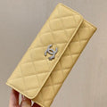 Chanel Long Flap Wallet Grained shiny calfskin AP3724 Yellow