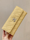 Chanel Long Flap Wallet Grained shiny calfskin AP3724 Yellow