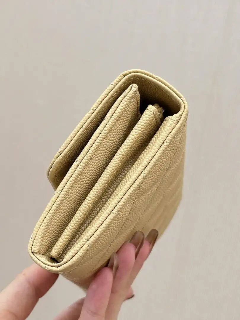 Chanel Long Flap Wallet Grained shiny calfskin AP3724 Yellow