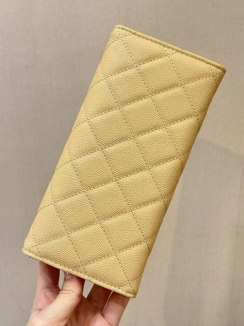 Chanel Long Flap Wallet Grained shiny calfskin AP3724 Yellow