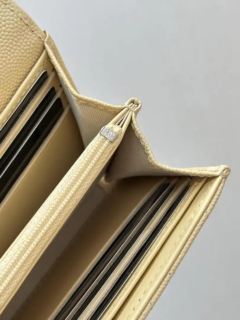Chanel Long Flap Wallet Grained shiny calfskin AP3724 Yellow