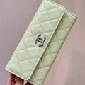 Chanel Long Flap Wallet Grained shiny calfskin AP3724 Green