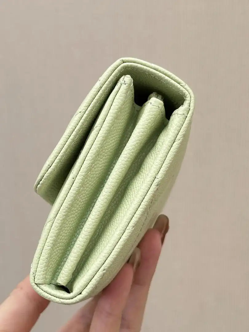 Chanel Long Flap Wallet Grained shiny calfskin AP3724 Green