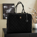 Chanel Maxi Bowling Bag Suede Calfskin & Gold-Tone Metal  AS6212 Black - Default Title - View 1