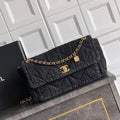 Chanel Maxi Flapbag 25C Washed Denim AS5734 Black