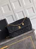 Chanel Maxi Flapbag 25C Washed Denim AS5734 Black
