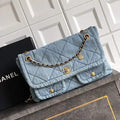 Chanel Maxi Flapbag 25K Washed Denim AS5727 Blue