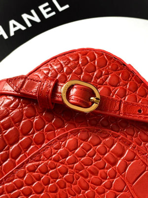 Chanel Maxi Flapbag Grained calfskin & gold-tone metal AS6231 Crocodile pattern Red - Default Title - View 6