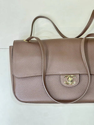 Chanel Maxi Flapbag Grained calfskin & gold-tone metal AS6231 Light brown - Gold - View 6