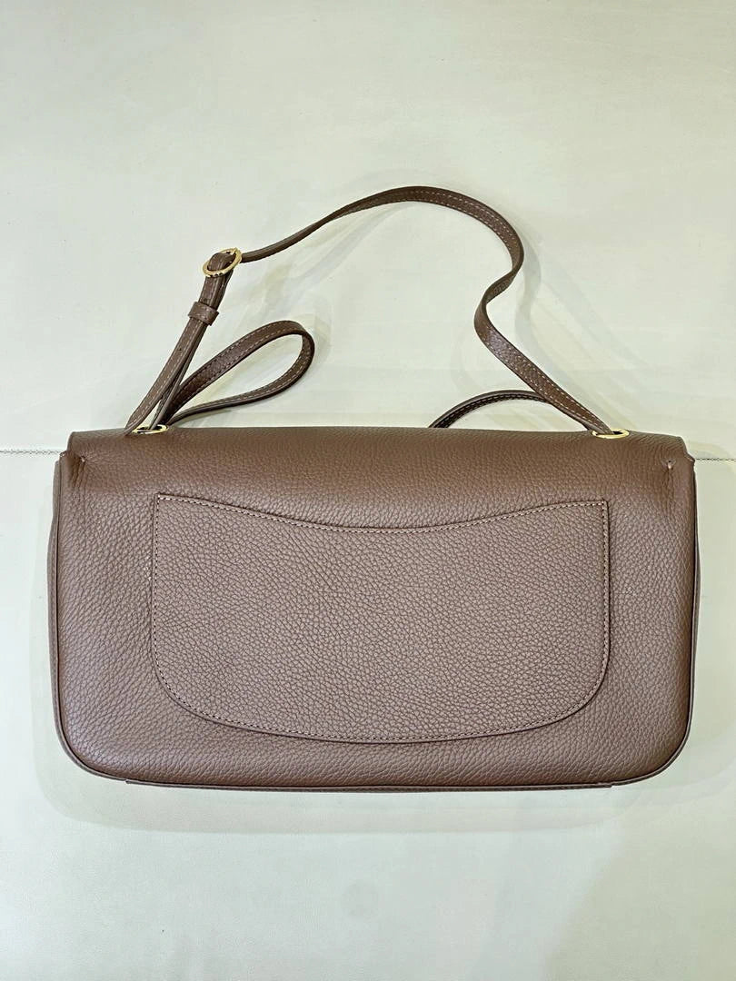 Chanel Maxi Flapbag Grained calfskin & gold-tone metal AS6231 Light brown - Gold - View 8
