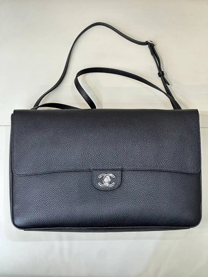 Chanel Maxi Flapbag Grained calfskin & gold-tone metal AS6233 Black - Gold - View 1