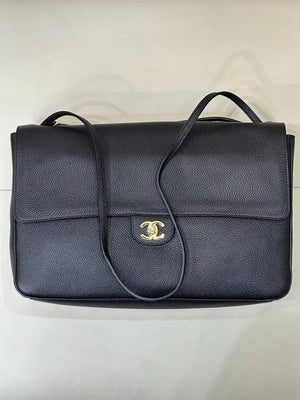 Chanel Maxi Flapbag Grained calfskin & gold-tone metal AS6233 Black - Gold - View 16