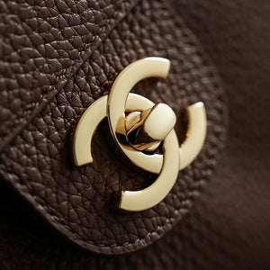 Chanel Maxi Flapbag Grained calfskin & gold-tone metal AS6233 Gold Brown - Gold - View 7