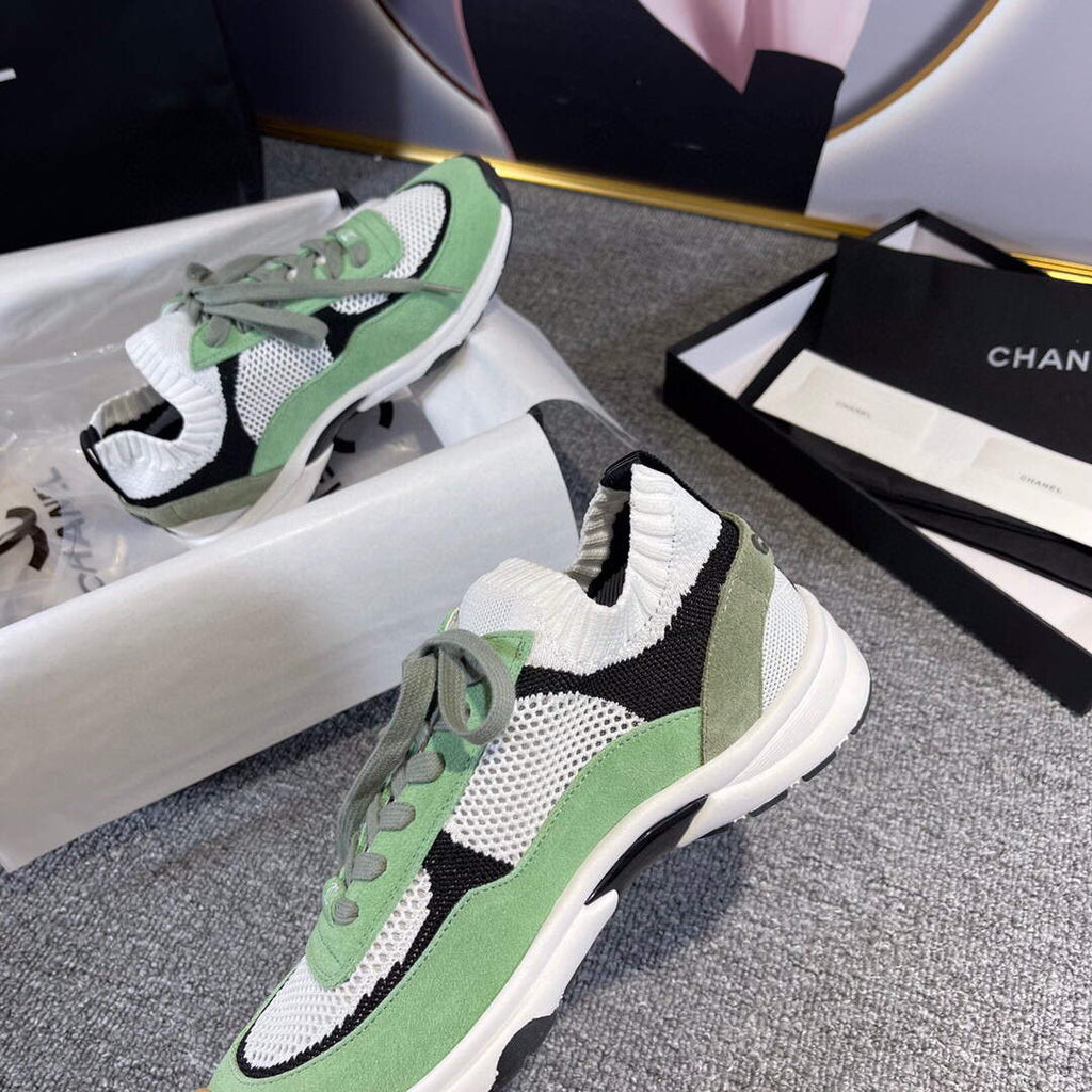 Chanel Men Women's Sneaker Shoes G38750 Knit & Suede Calfskin