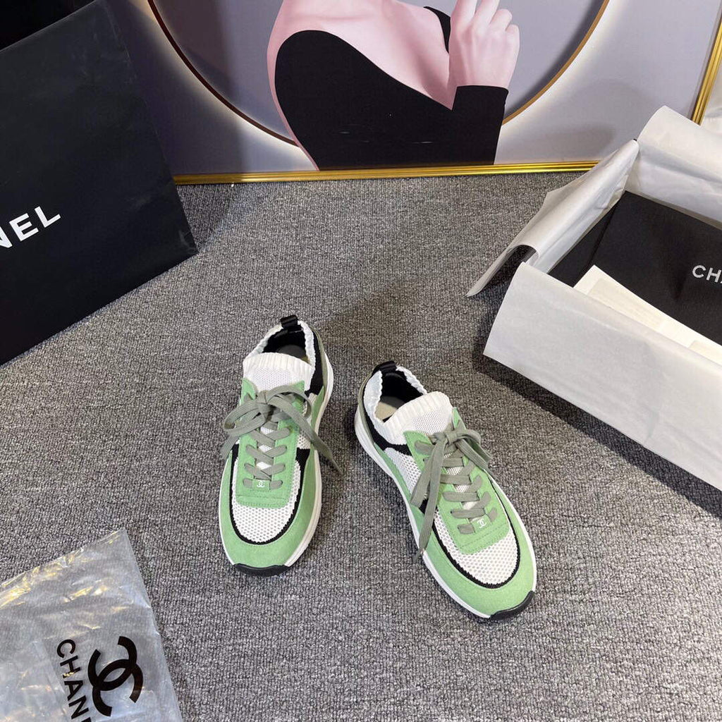 Chanel Men Women's Sneaker Shoes G38750 Knit & Suede Calfskin