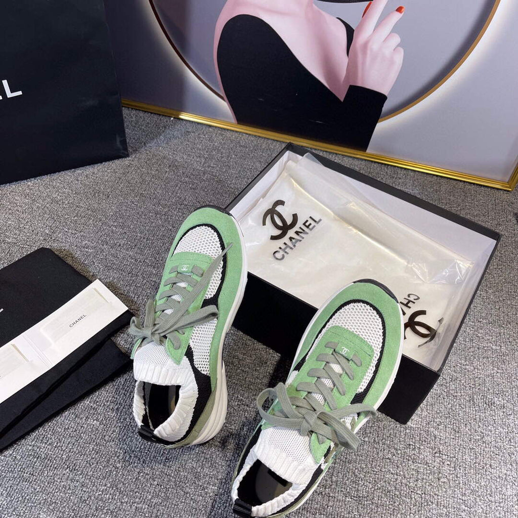 Chanel Men Women's Sneaker Shoes G38750 Knit & Suede Calfskin