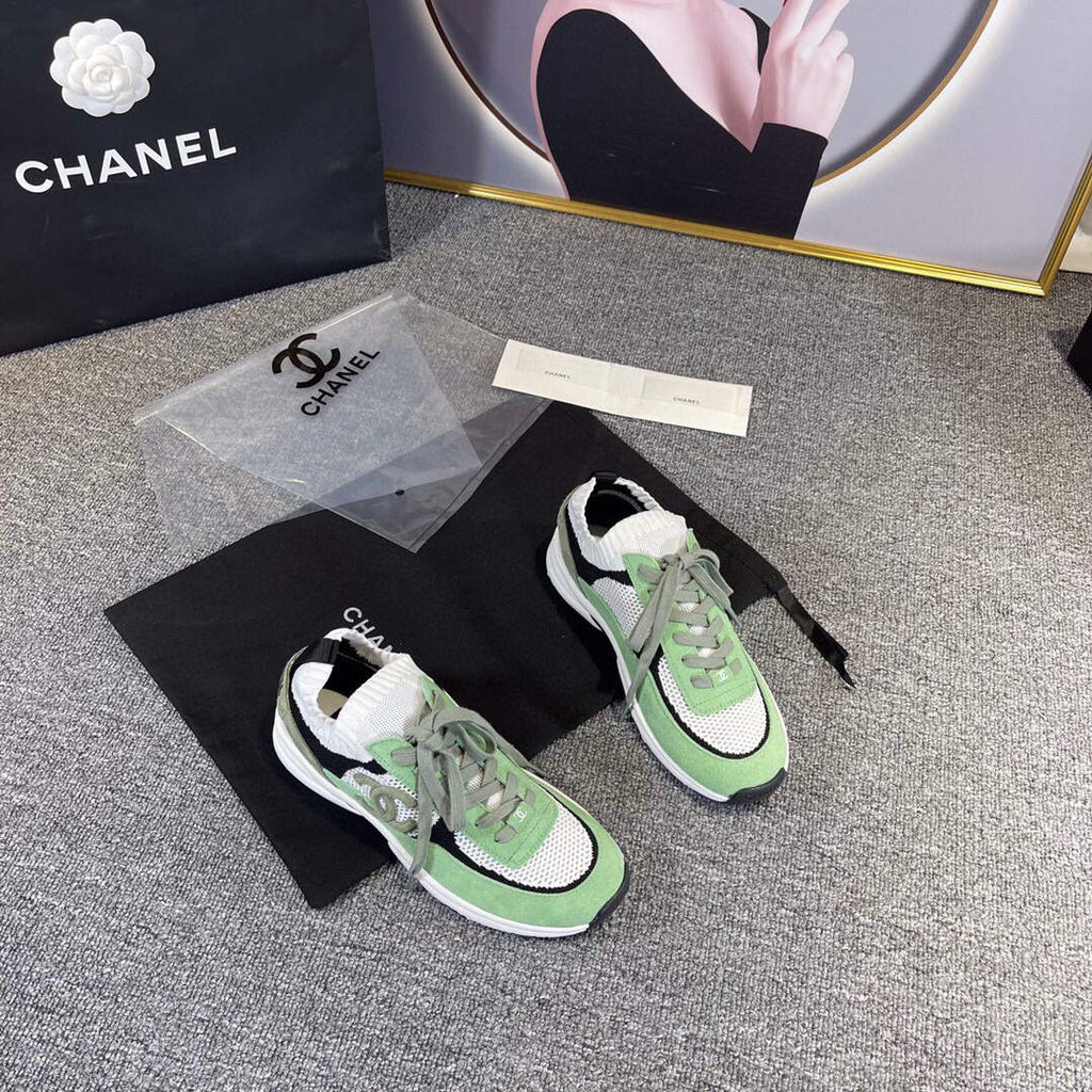 Chanel Men Women's Sneaker Shoes G38750 Knit & Suede Calfskin
