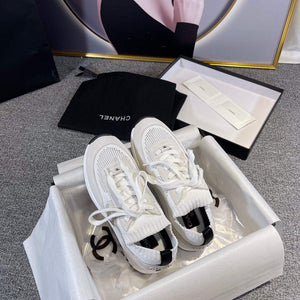 Chanel Men Women's Sneaker Shoes G38750 White and Grey Calfskin - 34 - View 3