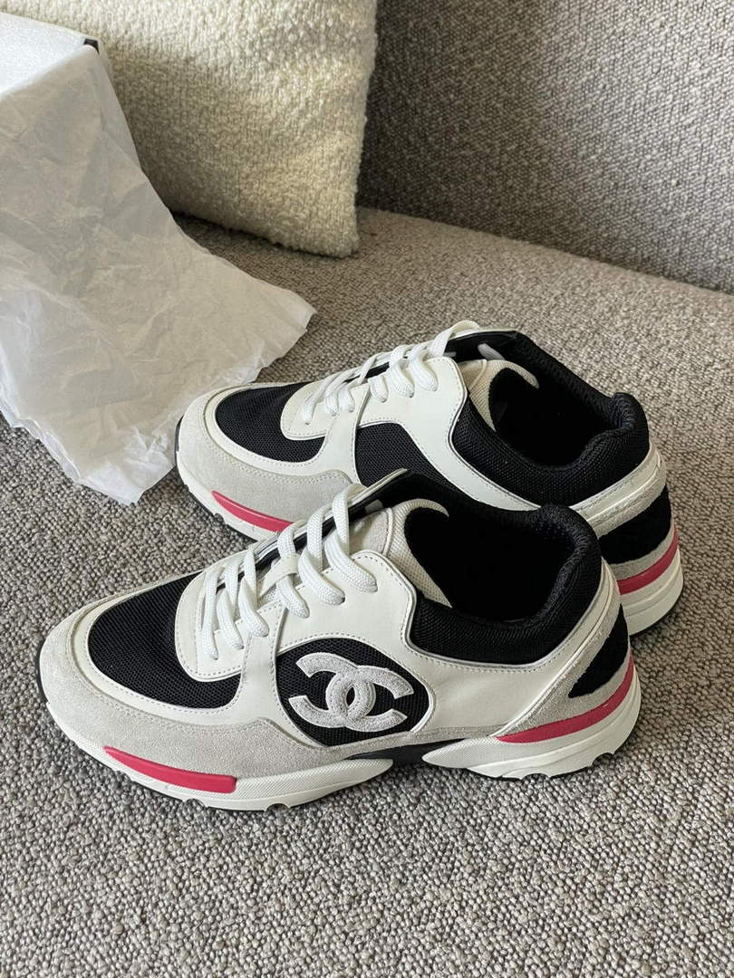 Chanel Men Women's Sneaker Shoes Calfskin G39066