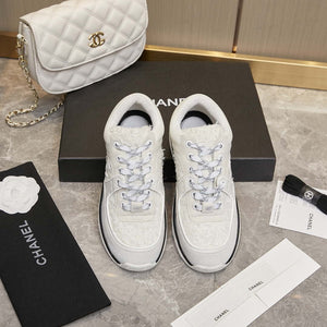 Chanel Men Women's Sneaker Shoes G38753 White - 34 - View 4