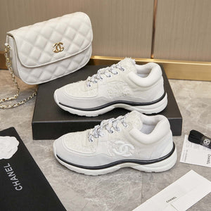 Chanel Men Women's Sneaker Shoes G38753 White - 34 - View 6