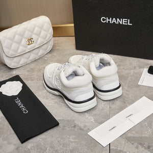 Chanel Men Women's Sneaker Shoes G38753 White - 34 - View 9
