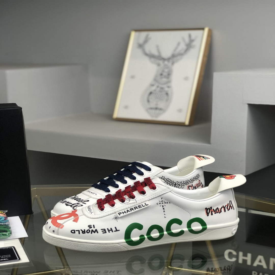 Chanel Men Women's Sneaker Wholsale Chanel x Pharrell Shoes Lambskin C90088