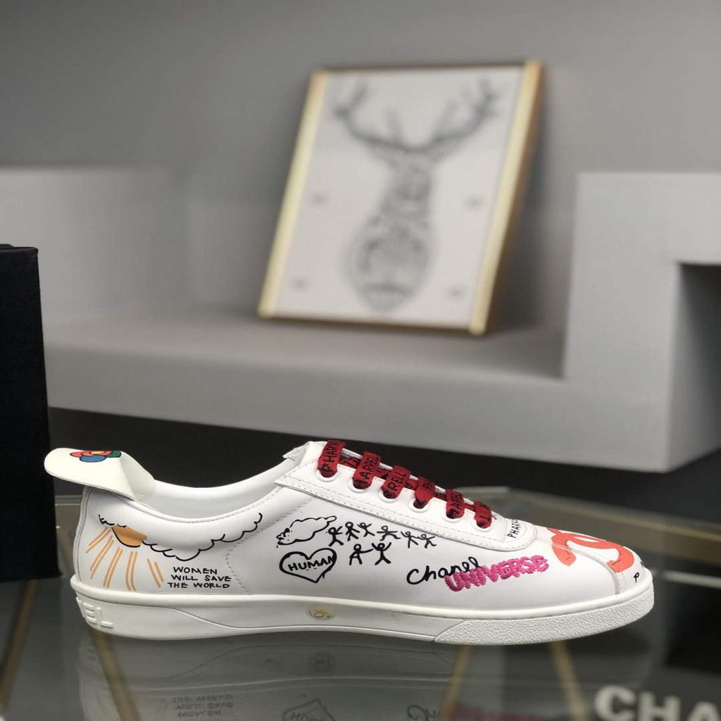 Chanel Men Women's Sneaker Wholsale Chanel x Pharrell Shoes Lambskin C90088