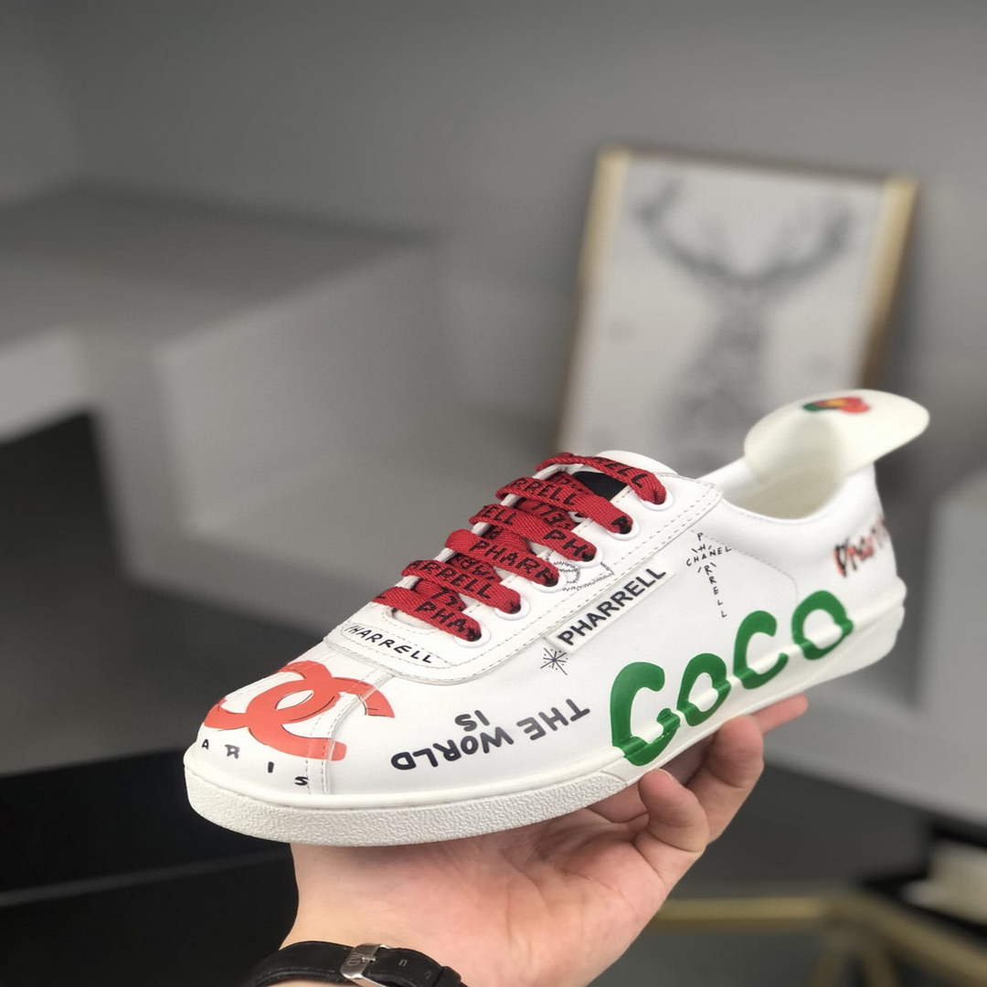 Chanel Men Women's Sneaker Wholsale Chanel x Pharrell Shoes Lambskin C90088