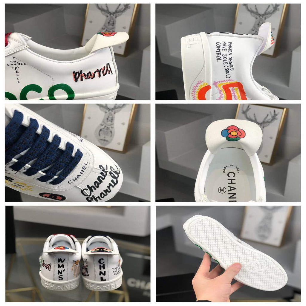 Chanel Men Women's Sneaker Wholsale Chanel x Pharrell Shoes Lambskin C90088