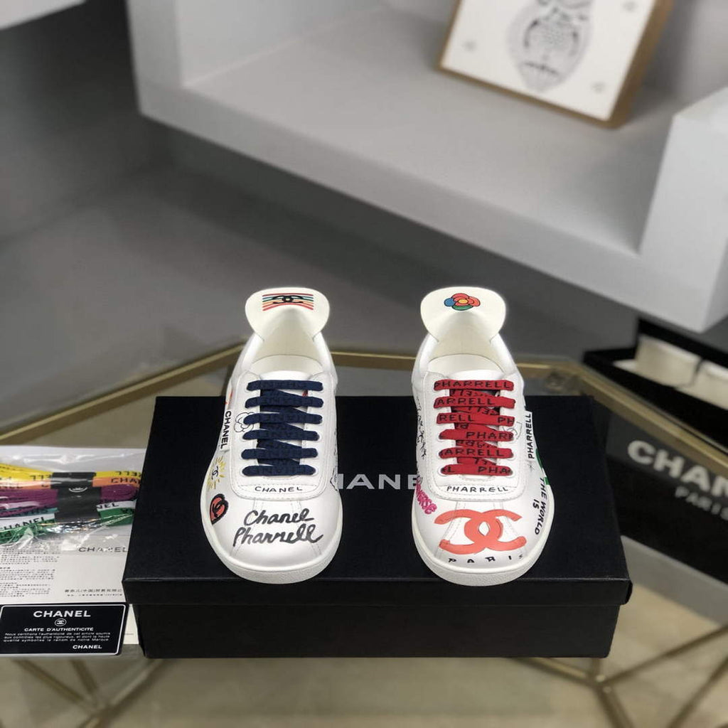 Chanel Men Women's Sneaker Wholsale Chanel x Pharrell Shoes Lambskin C90088