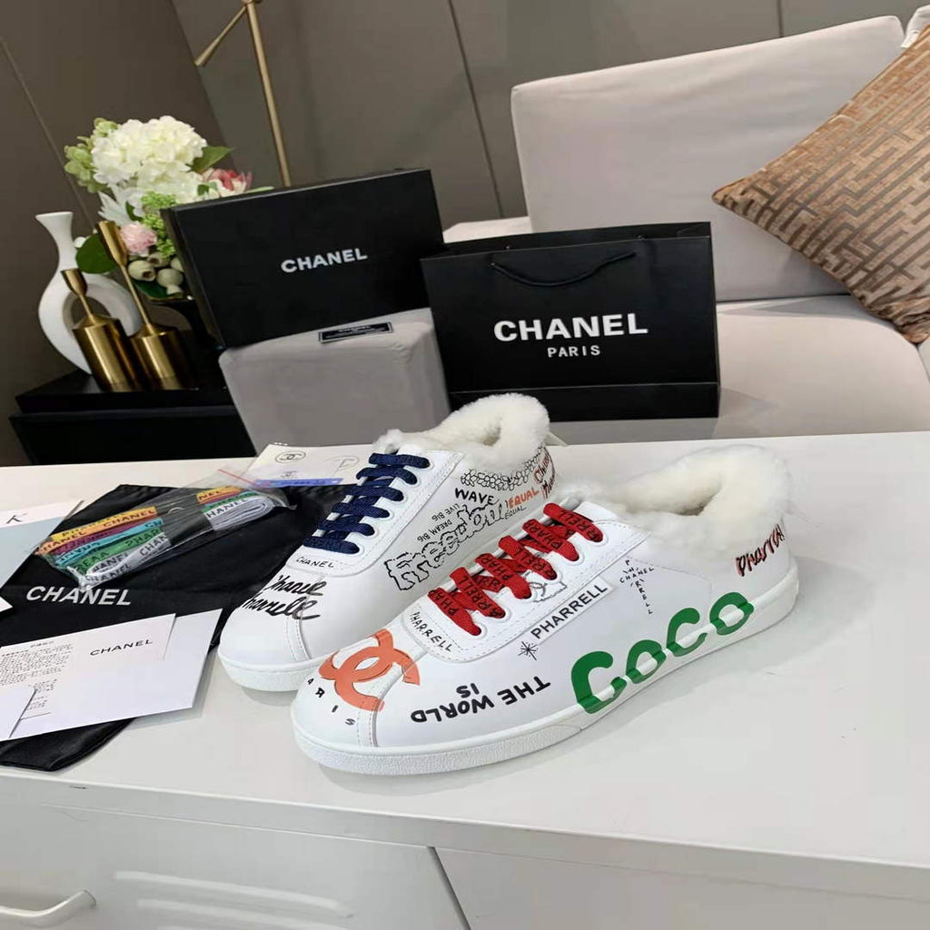 Chanel Men Women's Sneaker Wholsale Chanel x Pharrell Shoes Lambskin C90089