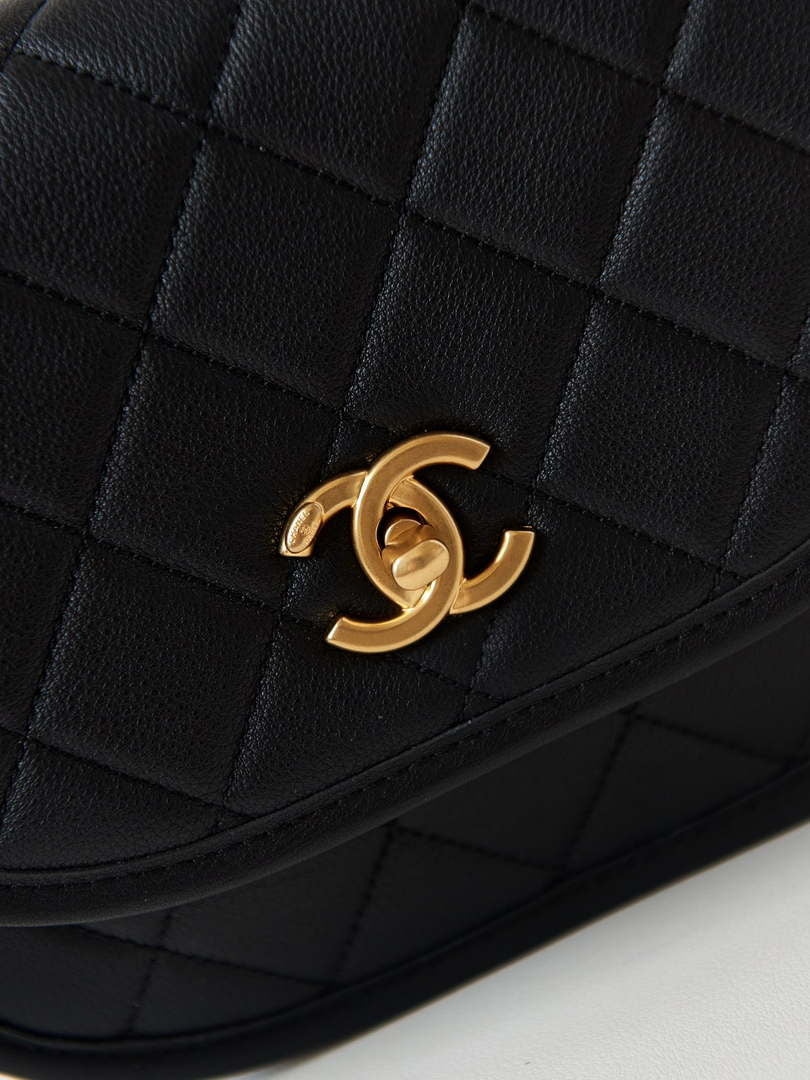 Chanel Messenger Bag Calfskin & Gold-Tone Metal AS4845 Black Lambskin - Default Title - View 2