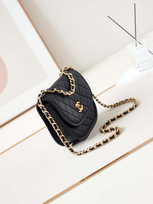 Chanel Messenger Bag Calfskin & Gold-Tone Metal AS4845 Black Lambskin - Default Title - View 3