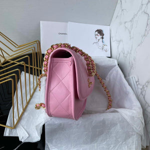 Chanel Messenger Bag Calfskin & Gold-Tone Metal AS4845 Pink Lambskin - Default Title - View 3
