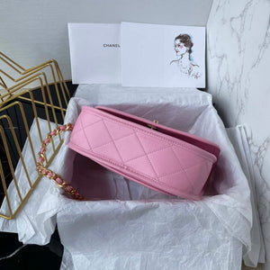 Chanel Messenger Bag Calfskin & Gold-Tone Metal AS4845 Pink Lambskin - Default Title - View 4