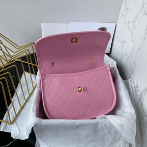 Chanel Messenger Bag Calfskin & Gold-Tone Metal AS4845 Pink Lambskin - Default Title - View 6
