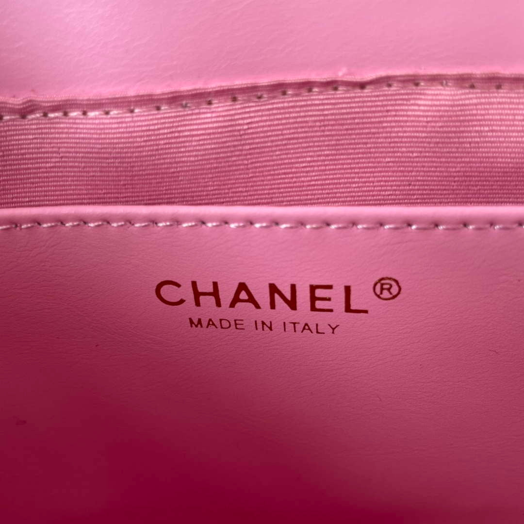 Chanel Messenger Bag Calfskin & Gold-Tone Metal AS4845 Pink Lambskin - Default Title - View 7