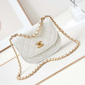 Chanel Messenger Bag Calfskin & Gold-Tone Metal AS4845 White Lambskin - Default Title - View 1